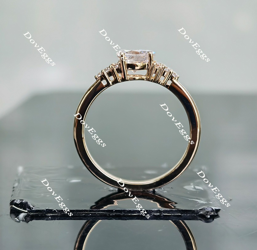 Doveggs pear side-stone moissanite engagement ring