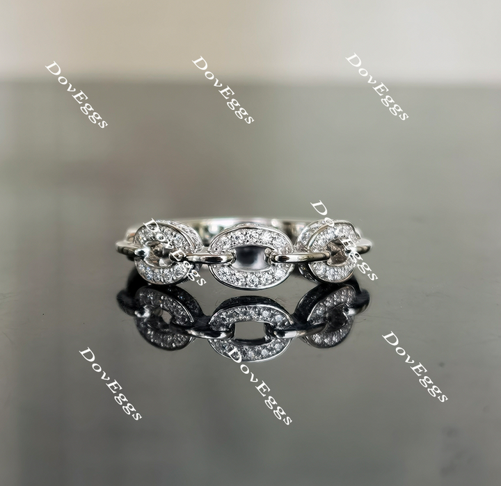 Doveggs Stacking moissanite/lab grown diamond wedding band for women-2.1mm band width - DovEggs-Seattle
