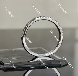 Doveggs half eternity pave moissanite/lab grown diamond guard ring/wedding band-1.8mm band width