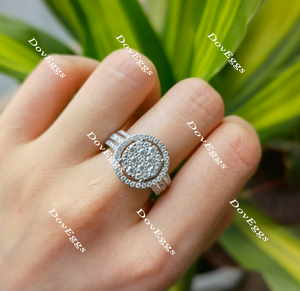 Doveggs half eternity moissanite engagement ring/lab grown diamond wedding band-3.2mm band width