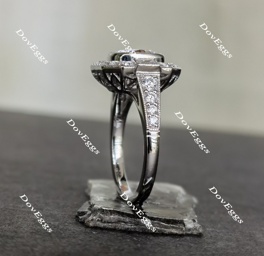 Doveggs halo moissanite engagement ring