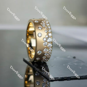 Doveggs round full eternity textured/without textured moissanite/lab grown diamond wedding band-8mm band width