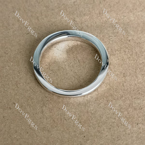 Doveggs round half eternity pave moissanite/lab grown diamond wedding band-1.9mm band width