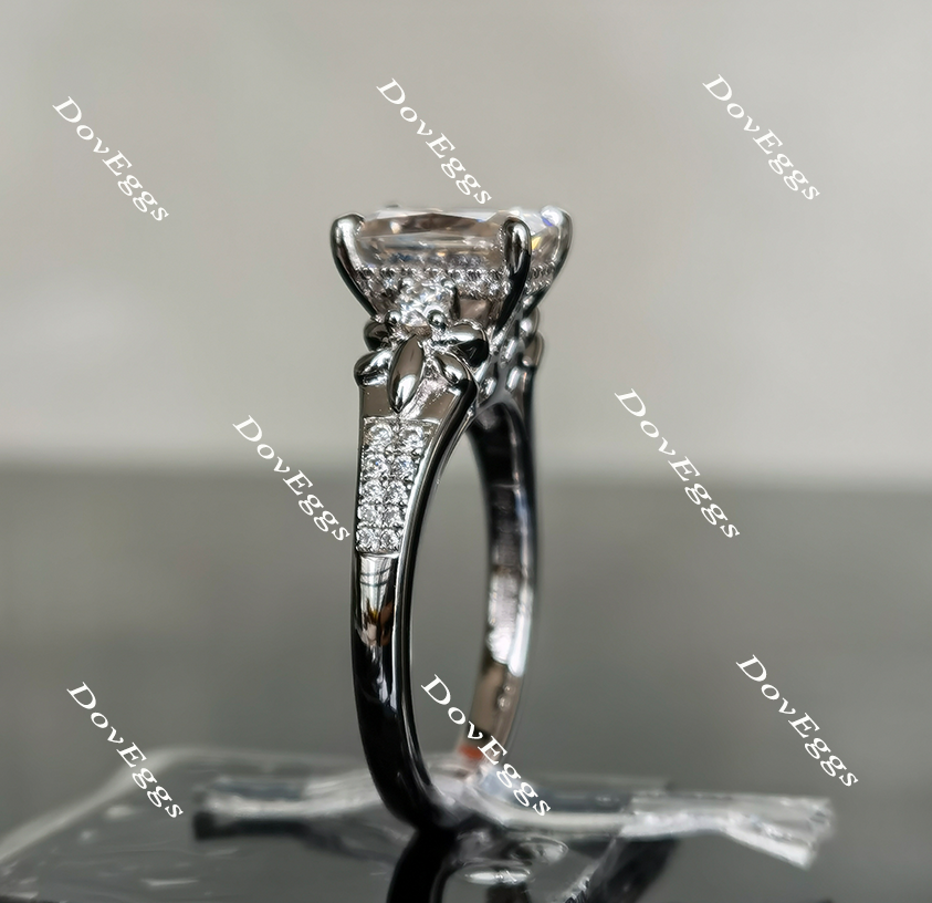 Doveggs radiant art deco moissanite engagement ring