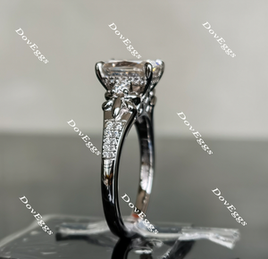 Doveggs radiant art deco moissanite engagement ring