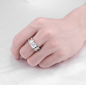 doveggs round tension moissanite engagement ring for men