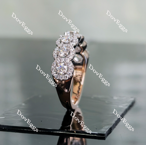 Doveggs half eternity pave round moissanite/lab grown diamond wedding band-2.2mm band width