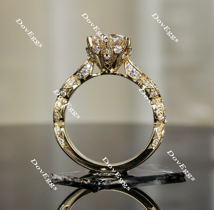 Doveggs round moissanite engagement bridal set (2 rings)
