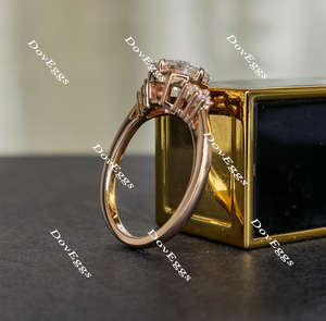 Doveggs emerald side stones moissanite engagement ring