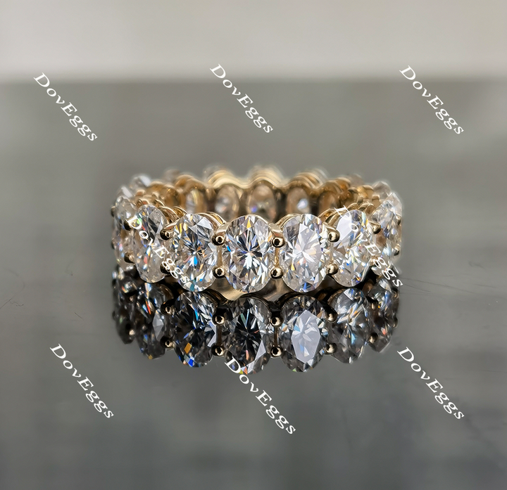 Doveggs oval brilliant full eternity moissanite/lab grown diamond wedding band-6mm band width - DovEggs-Seattle