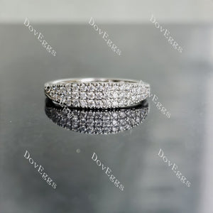 Doveggs round pave moissanite/lab grown diamond wedding band-2.0mm band width