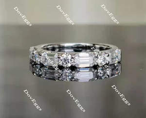 Doveggs Emerald art deco moissanite/Lab grown diamond wedding band/moissanite ring-2.4mm band width