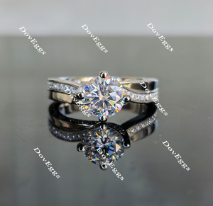 art deco moissanite engagement ring