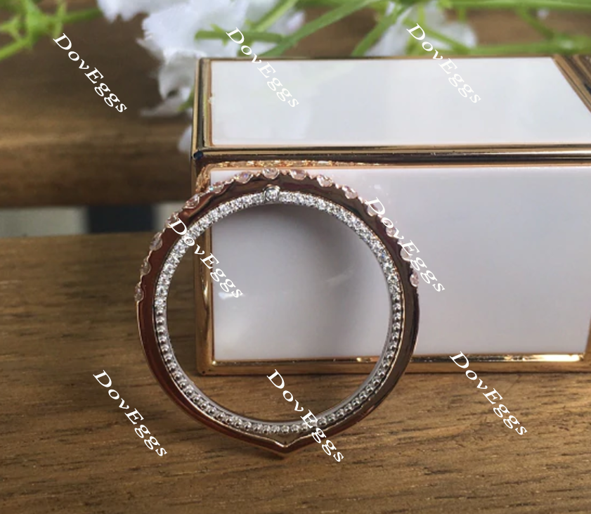 Doveggs Half eternity pave moissanite/lab diamond wedding band-2.3mm band width