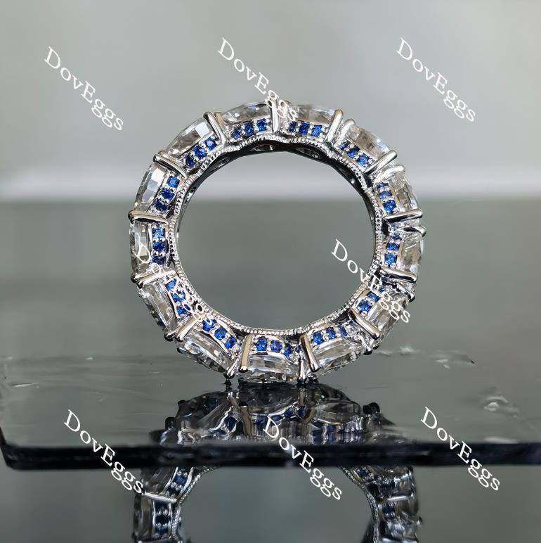 Doveggs full eternity pear moissanite & round colored gem/Lab grown diamond wedding band-3.3mm band width