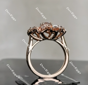 Doveggs round flower shape moissanite engagement ring
