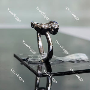 In Mayte honor: you are value round moissanite/lab grown diamond & colorded gem band-2.3mm band width