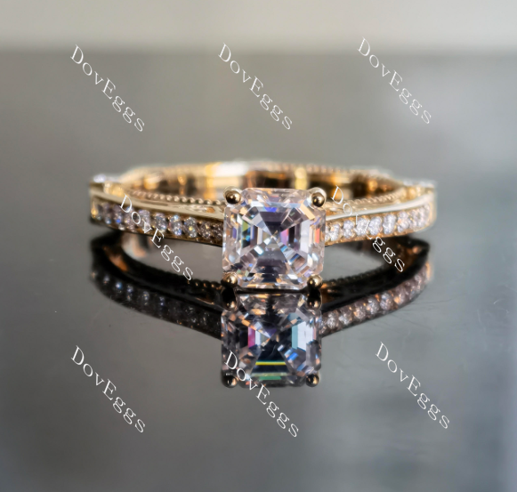 asscher moissanite ring