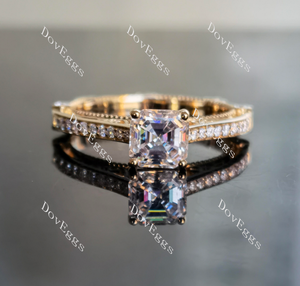 asscher moissanite ring