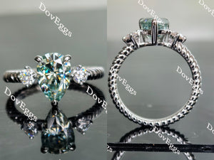 three-stone moissanite engagement ring