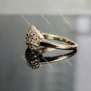 Doveggs round three rows moissanite/lab grown diamond wedding bands for women-1.7mm band width