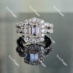 Doveggs round art deco moissanite band/lab diamond wedding band(wedding band only)-2.2mm band width