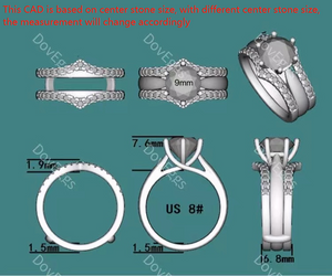 Doveggs round moissanite bridal set (2 rings)