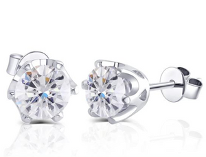 Doveggs solitaire round moissanite stud earrings for women