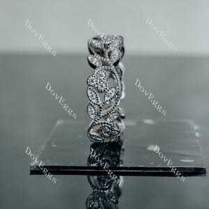 Doveggs round full eternity art deco moissanite/lab grown diamond wedding band-6.2mm band width