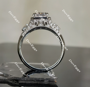 Doveggs radiant split shank halo moissanite engagement ring