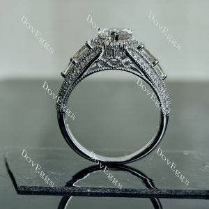 Doveggs heart halo pave moissanite engagement ring