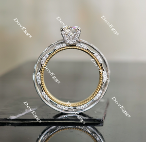 doveggs round vintage moissanite engagement ring