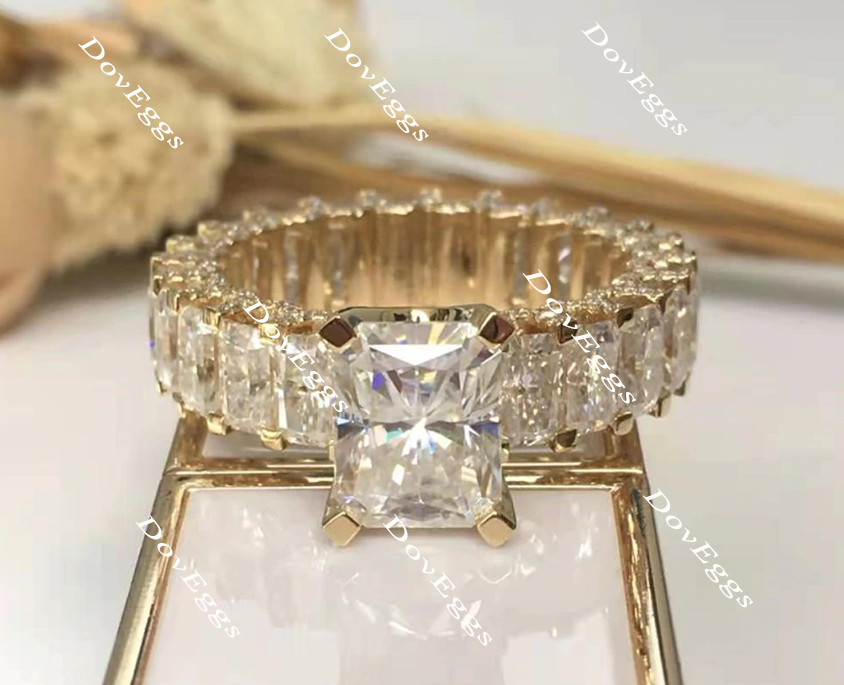 doveggs radiant full eternity moissanite engagement ring