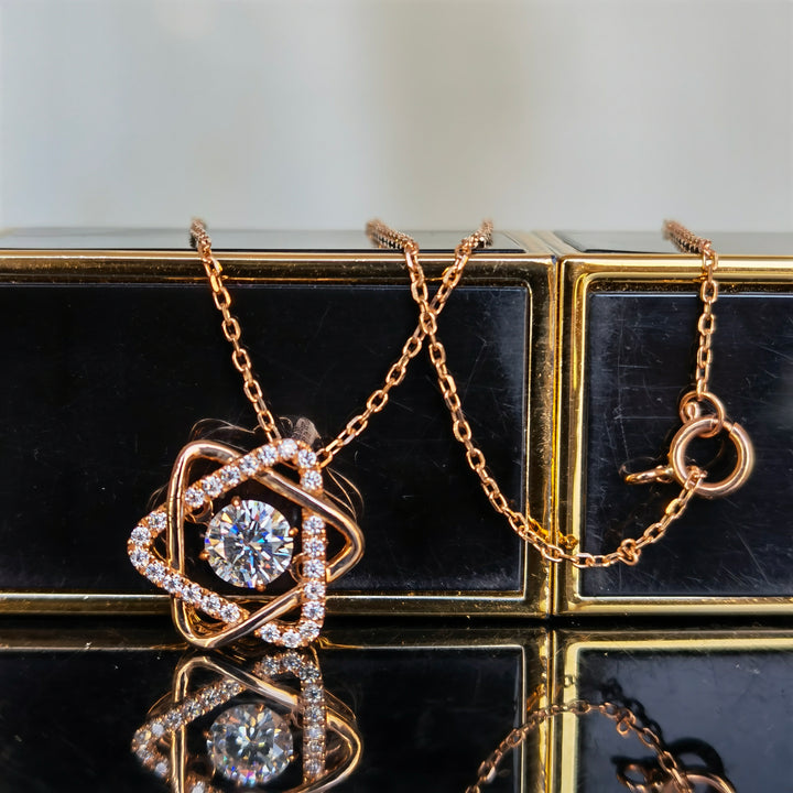 Doveggs premade 18k rose gold 0.5ct moissanite pendant necklace (pendant only) - DovEggs-Seattle