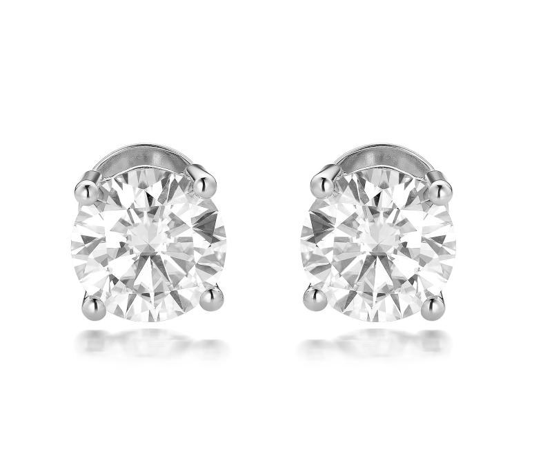 doveggs moissanite round moissanite sterling silver stud earring