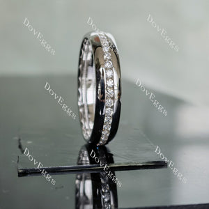 Doveggs round full eternity channel set moissanite/lab grown diamond wedding band-5.4mm band width