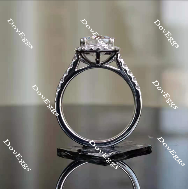 Doveggs cushion halo moissanite bridal set (3 rings)
