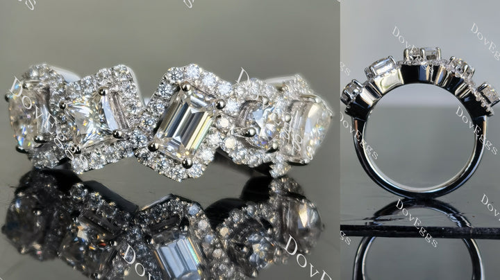 Doveggs oval/princess/emerald/round/pear stones moissanite/lab grown diamond wedding band-2.4mm band width - DovEggs-Seattle