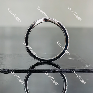 Doveggs round pave curved moissanite/lab grown diamond wedding band (wedding band only)-1.35mm band width