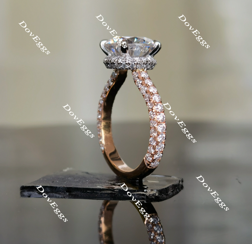 Doveggs round pave moissanite bridal set (2 rings)