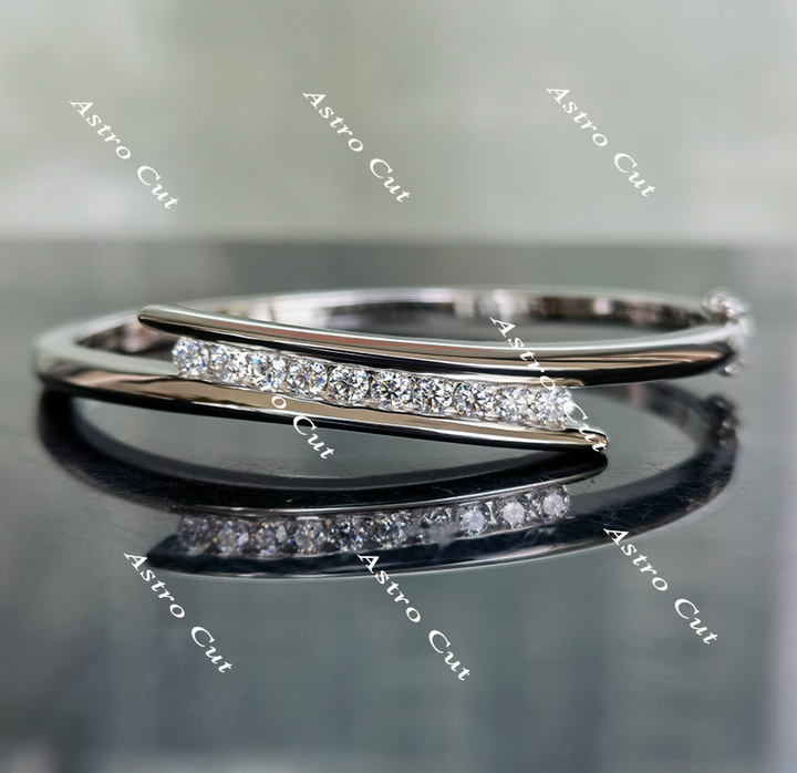 Doveggs round moissanite/lab grown diamond bangle for women - DovEggs-Seattle