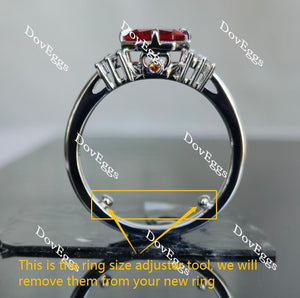 Doveggs radiant vivid pegion blood ruby engagement ring