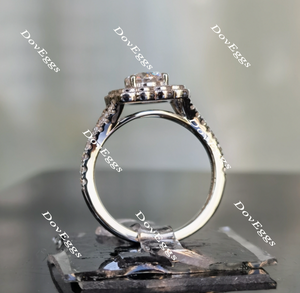 Doveggs round split shank halo moissanite engagement ring