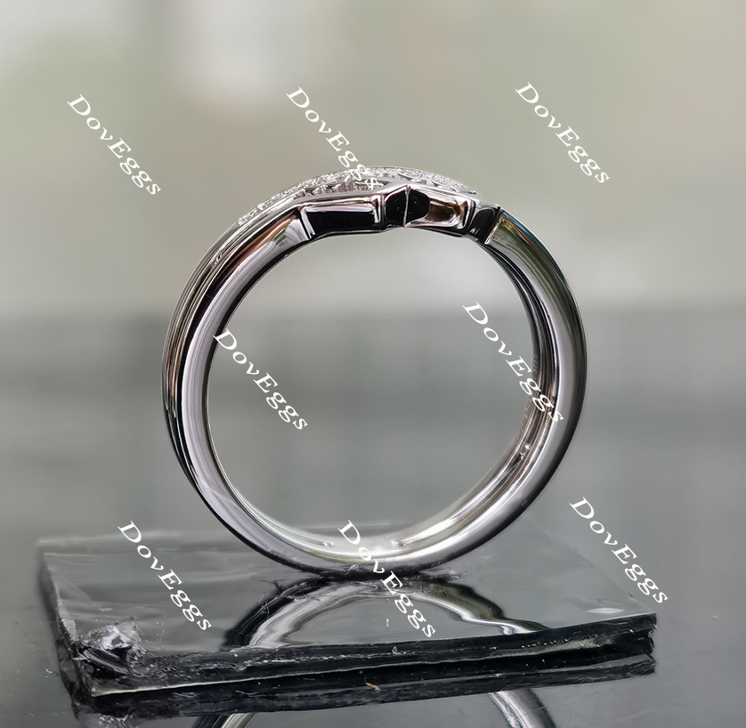 Doveggs round curved  moissanite/lab grown diamond wedding band-3.5mm band width