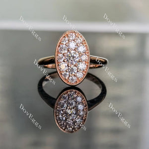 Doveggs oval shape round moissanite/lab grown diamond wedding band/moissanite ring