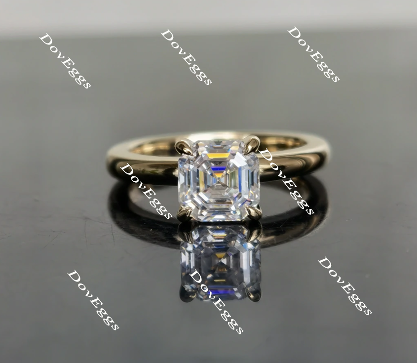 asscher moissanite engagement ring