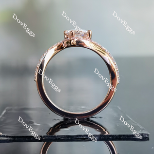 Doveggs round pave curved band moissanite engagement ring