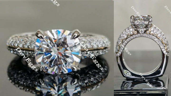 cushion moissanite engagement ring