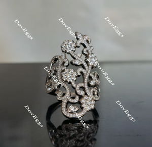 Doveggs garden goddness flower shape round moissanite/Lab grown diamond wedding bands-2.5mm band width