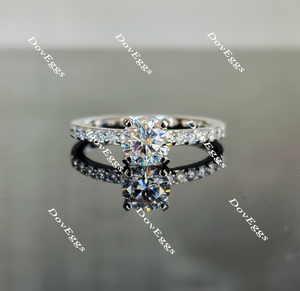 half eternity pave moissanite engagement ring